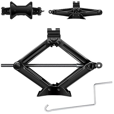 Scherenwagenheber Max 2 Tonnen Kapazität, Heavy Duty Hebebühne Auto Kit mit Handkurbel für Auto LKW Limousine