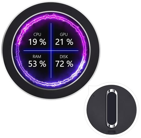 waveshare 7,1 cm (2,8 Zoll) runder LCD-Bildschirm, CPU/GPU-Kühler, Schwarz