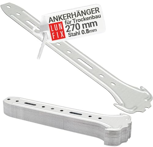 LUN FIX Ankerhänger 270 mm 60/27 0,8 mm Stahl CD Trockenbau CD Trockenbau | CD Trockenbau Deckenabhänger verzinkt Abhänger Verbinder Deckenprofile Deckenkonstruktion Innenausbau Dachausbau