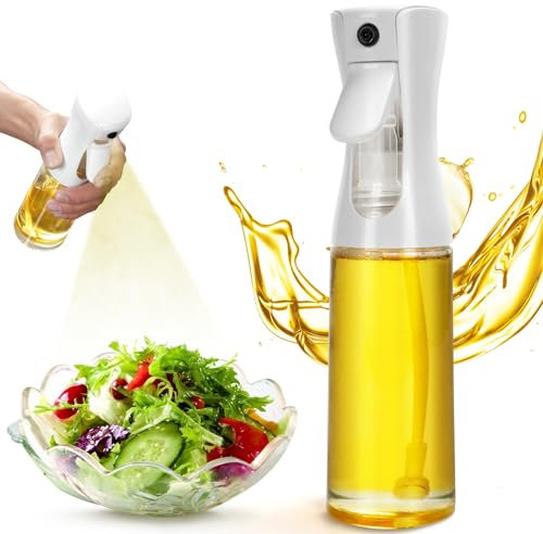 Hommody Oil Sprayer for Cooking, 200ml/6.75oz Olive Oil Spray Bottle with Pre-pressurization Technology, Food Grade Glass Oil Mister for Kitchen, Air Fryer, Salad, Roasted Vegetable