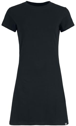 RED by EMP Damen schwarzes Basic T-Shirtkleid - angenehmer, weicher Baumwollstoff L