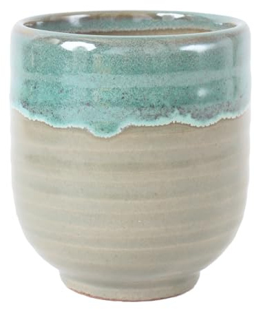 Mino ware Teetasse aus japanischer Keramik, 340 ml, hergestellt in Japan (Import aus Japan), Moosgrün MMY005