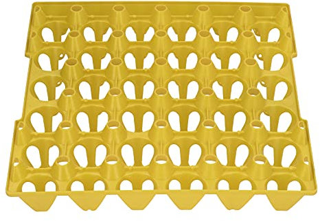 Egg Flats Egg Tray Holder Turnover Basket Plastic 30 Egg Tray Supplies Eggs Crates Holder Poster 5 Egg Rack 30 Cell 5Pcs Egg Baskets (Yellow)