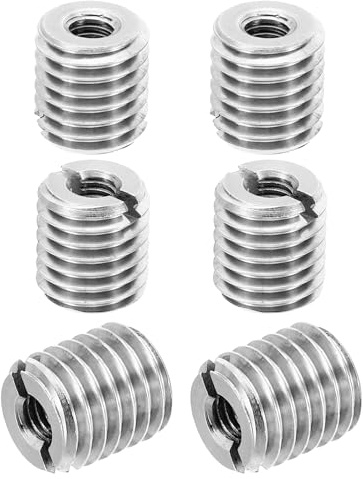 PATIKIL Gewinde Adapter Hülse Reduziere Mutter, M14xM6x15mm Silber 6 Stück | Männliche zu Weibliche Gewindeadapter Edelstahl Reduziermutter Gewindehülse Einschraubmutter Gewindeeinsatz