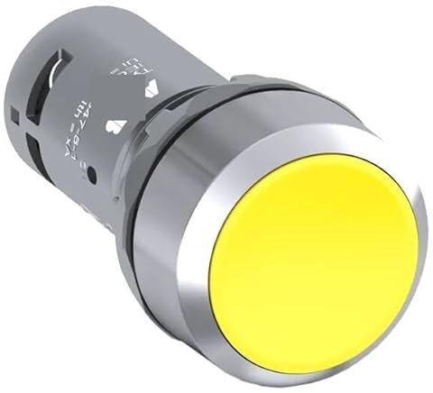 NURII Pulsador Compacto - Momentáneo - Empotrado - Amarillo, CP1-30Y-01 10010881 1SFA619100R3043, Sin iluminación - Plástico Cromado - 1 NC