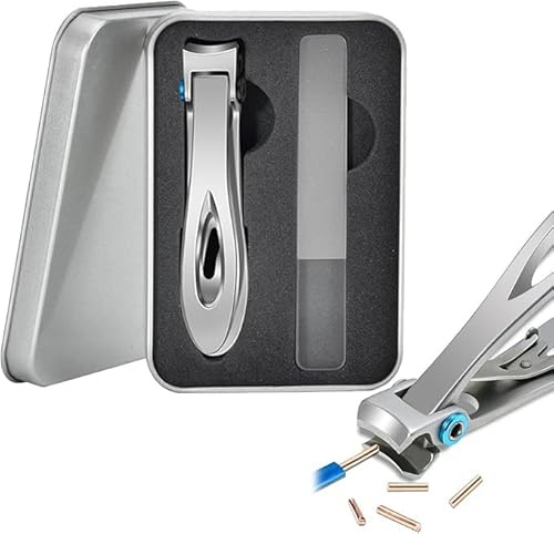 Libiyi Outfany Proclip Nagelknipser mit breiter Backenöffnung für dicke Nägel, Edelstahl, spritzwasserfrei, großer abgewinkelter Kopf, Zehennagelknipser mit breiter Öffnung (Silber)