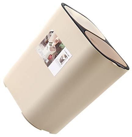 TINEASUR Poubelle Double Niveau en Plastique Conteneur à Déchets Sèche et Humide 30L Design Pratique Poubelle Domestique Cuisine et Bureau Couvercle Automatique