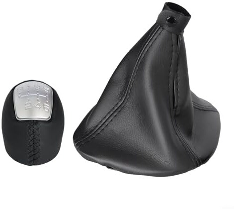 ChicBosomn 6 Speed Gear Shift Knob Gaiter Boot Cover Kit Fits for IVECO Daily IV V VI 2008-2017, Black Leather Gear Shift Knob Gaiter Kit