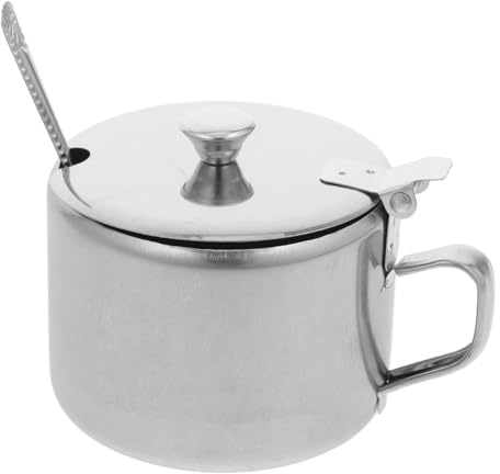 PRETYZOOM Tarro Para Condimentos De Acero Inoxidable Con Tapa Y Cuchara Salero De Cocina Multifuncional Compacto Para Hogar Y Restaurantes