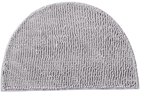 Tadoiooy Halbe runde Badematte, 20x13 Nicht rutscher Chenille Kleiner Badezimmerteppich, saugfähige, schnell trocknende weiche Waschmaschine für Bad, Dusche, Schlafzimmer oder Türmatte