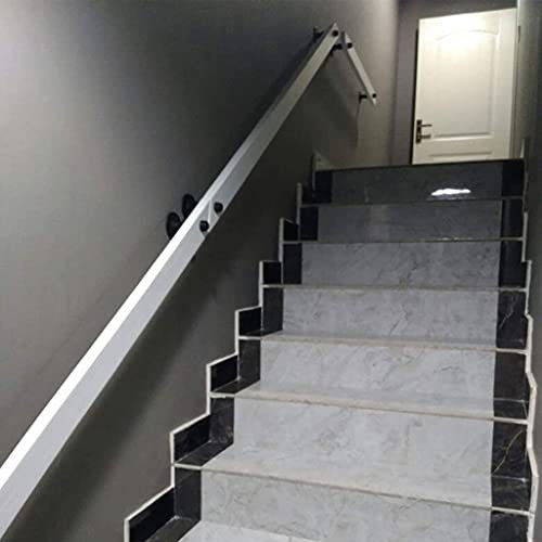Pasamanos de escalera de madera maciza de color blanco para montar en la pared de 4,3 m de longitud, ideal para villa interior con niños que caminan arriba