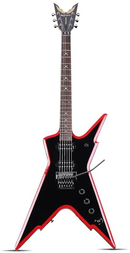 Leo Jaymz Diminator Electric Guitar, 24-Fret Solid Mahogany Body, Roasted Maple Neck, Rosewood Fingerboard, Alnico V Humbuckers, Double-Locking Tremolo System with Bone Nut