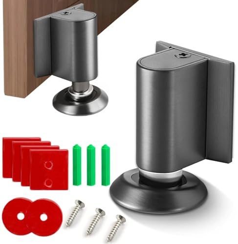 Türstopper Magnetisch Magnetic Door Stopper Magnet Türhalter Magnetischer Türstopper Boden Schwer Selbstklebend, Ohne Bohren Wandschutz Höhenverstellbarer Tür Stopper Boden für Zimmer Büro