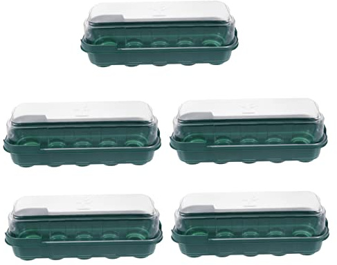 ROMISBABA Vassoi per Germinazione Piante e Vaso da Vivaio 5 Pezzi in Plastica Resistente per Coltivazione Semi Orto Giardino Indoor e Outdoor
