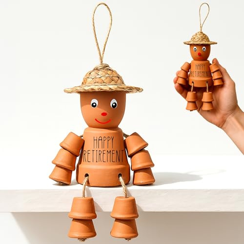 Green Thumbz Terracotta Plant Pot Men - Happy Retirement Gifts for Gardeners, Retirement Gifts for Men & Women, Retirement Present Ideas