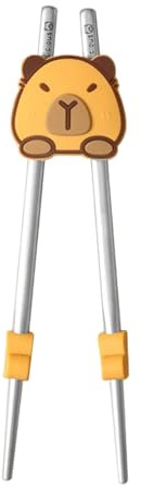 Renchey Entrenador de Aprendizaje para Palillos Chinos | Palillos De Silicona Guía De Práctica | Conector Lavable Reutilizable, Entrenador Adorable Capibara Para Aprendizaje En Casa Y Práctica De
