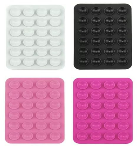 MUNZE Ventosa Per Cellulare, 4 Pezzi, Nero Bianco Fucsia Rosa Chiaro Silicone Standard, Per Selfie Video E Ricarica
