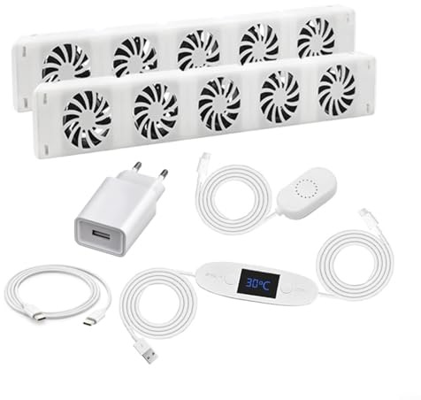 Bordfly Ventola intelligente per termosifoni con termostato per una distribuzione rapida del calore silenziosa circolazione automatica dell'aria per radiatori e convettori (MXRV-202)