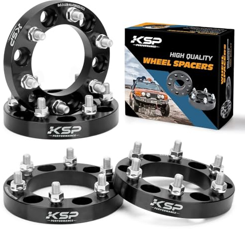 6X5.5 Wheel Spacers, KSP Forged 1(25mm) 6x139.7mm to 6x139.7mm Thread Pitch M12x1.5 Hub Bore 108mm Adapters for Tacoma 2005-2023, 4Runner Tundra FJ Land Cruiser Black, Not Hubcentric