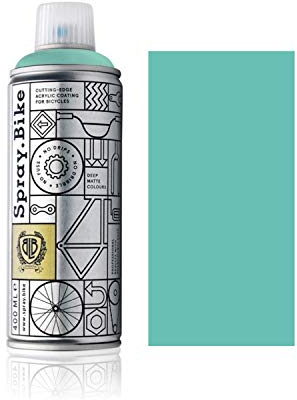 SPRAY.BIKE Fahrrad Lackspray in versch. Farben - KEINE GRUNDIERUNG notwendig - Acryllack/Lack Spray in 400 ml Spraydose, Matt- und Klarlack Optik möglich (Türkis Milan Celadon 2, Matt)