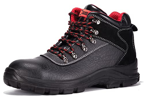 Black Hammer Mens Safety Boots Waterproof Leather Steel Toe Cap Work Shoes Ankle Footwear S3 SRC 7777 (9 UK)
