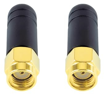 BOOBRIE Small WIFI Antenna 2.4GHz RP SMA Male 3CM WiFi Bluetooth Wireless Antenna Omni-Directional Mini PC Aerial Signal Booster Adapter for Wireless Router Pack of 2