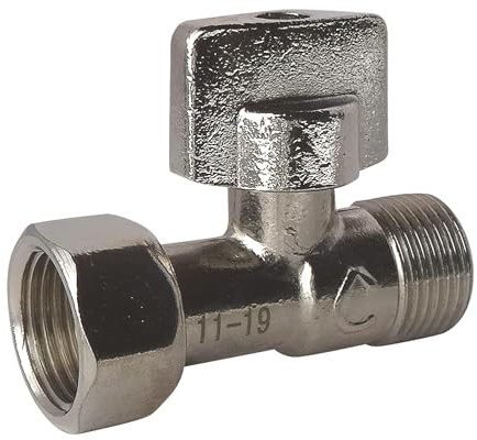 SOMATHERM FOR YOU, Robinet de WC 1/4 de tour droit nickelé M12/17 avec écrou prisonnier 12/17, finition nickelée, étanchéité par joints toriques, pression max 6 bars, eau froide