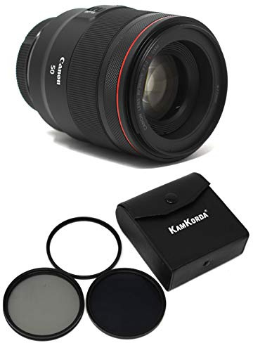 KamKorda Lens Filter Kit 77mm + RF 50mm f/1.2L USM Camera Lens, RF-Mount Lens/Full-Frame Format, Ring-Type Ultrasonic Motor AF System, Customizable Control Ring + 2 Year Warranty