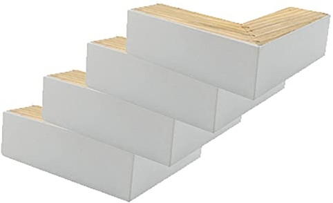 4 Stück Möbelfüße,Möbelbeine Massivholz,5 cm Erhöhen Holz Sofa Beine,Ersatz Schrankfüße aus Holz,Tischfuß Aus Kiefer,für Sofa,Bett,Bank,Ottomane,Couchbeine,mit Schrauben (white)