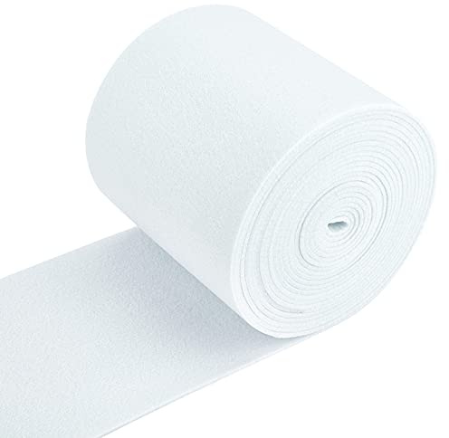 BENECREAT 600x14cm Filzstoff Craft White Vliesfilz Rollpolster Filzstoff Für Kissen, DIY-Handwerk, Patchwork Nähen, 3 mm Dick