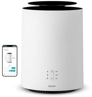 DUUX Threesixty 2 Electric Heater, Smart, White, Multi-Direction Fan Ceramic Heater, 1800W Energy Efficient, Overheat & Tip Over Protection, 30m² Rooms, Alexa & Google Assistant