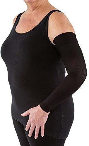 JOBST Bella Strong Compression Sleeves, 20-30 mmHg, Armsleeve, Silicone Dot Band, Black, Size 4 Long