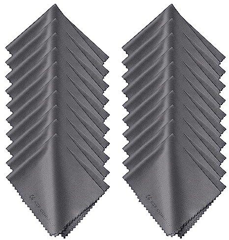 K&F CONCEPT 20 Stück Mikrofaser Reinigungstuch, Reinigungstücher Set(15 * 18cm) für Kamera, Objektiv, Filter, Brille, Display, Smartphones, Tablet