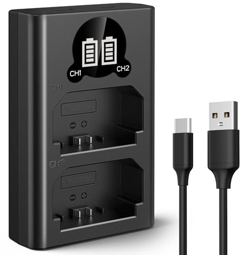 K&F CONCEPT NP-FZ100 Batterie Chargeur avec 2 Emplacement et éCran LCD | Chargeur Micro USB et Type-C pour Sony FX30, Alpha A7 III, A7R III (A7R3), A9, A6600, A7R IV, Alpha A9 II Camera Batteries
