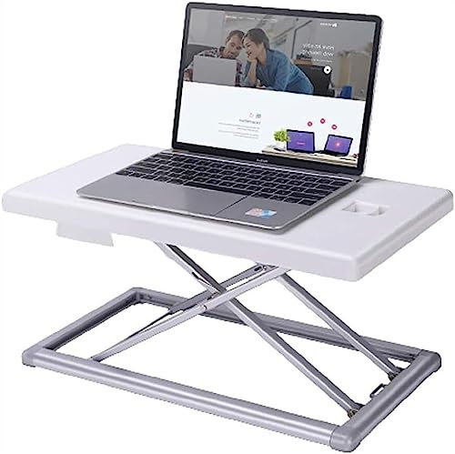OYYMTE Stehpult-Arbeitsplatz, Stehpult-Konverter, höhenverstellbar, ergonomischer Sitz-Steh-Schreibtisch, Büroarbeitsplatz (Color : Bianco)