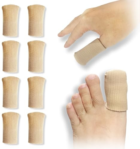 8 Stück Zehenschutz großer, Gel-Zehenschutzkappen, Hornhaut Zehengummi Zeh Zuschneidbar, Geschlossene Silikon-Zehenschutz, für Kissen Mais, Blasen, Schwielen, Zehen, Hornhaut Damen & Herren (8L).