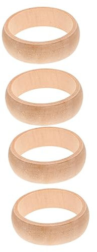 COHEALI 4 Stück Holzarmbänder Kunsthandwerk Holzhandwerk Unbearbeitete Holzarmbänder Kinder DIY Armbänder Holzarmreifen Holzhandwerk Bemalte Holzarmbänder Kinder DIY Spielzeug