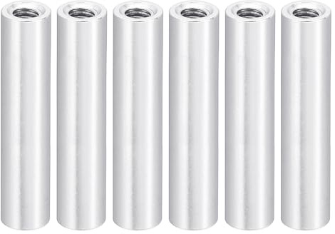 PATIKIL M3 Aluminium Abstandshalter, 6 Stück Metall Abstandsbolzen Hülsenmutter 3mm ID x 5mm OD x 25mm L Gewindespacer Schraubenabstandshalter Rund für RC Auto Drohnen Motherboard, Silber