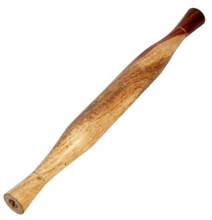 Click2Get Wooden Chapati Roti Rolling Pin Dark Solid Wood Thin Indian Tapered Belan Velan Gujarati Rolling Pin Ideal for Rolling Out Chapati Roti Paratha