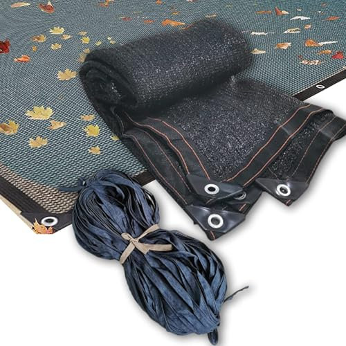 Filet Anti-Feuilles pour Piscine, Couverture en Maille Rectangulaire pour Piscine, Couverture d'hiver pour Piscine Hors Sol, Empêche Les Feuilles De Pénétrer dans Votre Piscine(16.4x32.8ft)