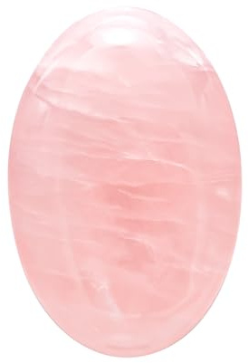 GEMMYDREAM 2.4'' Rose Quartz Healing Crystals Palm Stone Worry Stone, Natural Polished Stone for Massage, Reiki, Stress Relief, and Balancing Meditation Accessories