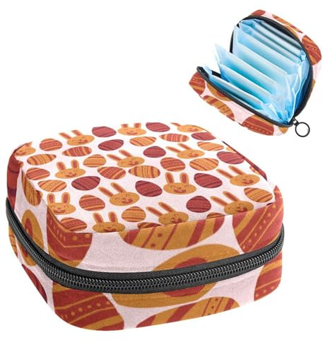 Aufbewahrungstasche für Damenbinden, Menstruationstasse, Tamponbeutel, Periodeneinlagen-Halter, Organizer für Frauen und Mädchen, flaches Osterhasen-Ei