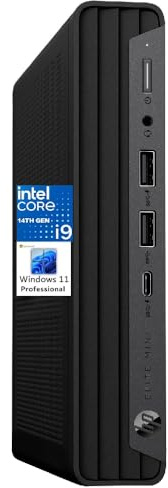 HP Elite Mini 800 G9 Elite Desk Business Desktop Computer, 14th Gen Intel 24-Core i9-14900T up to 5.5GHz, 32GB DDR5 RAM, 2TB SSD, WiFi 6, Bluetooth, Keyboard Included, no Mouse, Windows 11 Pro