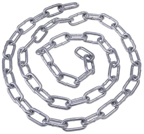 CHILDWEET Zinc Plated 1m 3mm Diameter Coil Link Iron Chain Utility Heavy Duty Hanging Chain for Lighting Fixtures and Diy Outdoor Use
