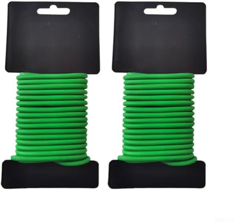 2pcs Garden Soft Wire Tie, Planters Plant Support Garden Soft Wire Tie 10M Green Rubber Coated Twine for Climbing Vines Trees Vegetables Training Flexible Gardening Ties (3mm*10m)