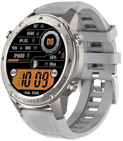 GPS Smartwatch Herren Blutdruck Sportuhr Barometer Militär Uhr Kompass Höhenmesser Outdoor Fitnessuhr Telefonfunktion Gesundheitsuhr Pulsuhr Schrittzähler Laufuhr Aktivitätstracker Military Watch