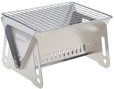 Barbecue portable en acier inoxydable - Pliable - Pour camping, pique-nique, randonnée, fête