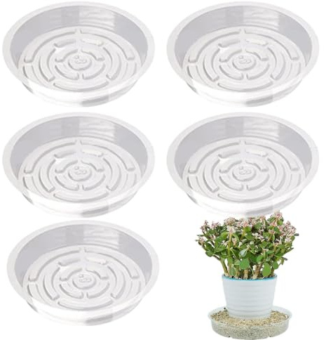 5 Stück Untersetzer Blumentopf, 15cm Blumentopf Untersetzer Rund | Pflanzen Untersetzer, Transparent Blumen Tropfschale, Transparent Blumentopfuntersetzer Für Töpfe Drinnen Draußen