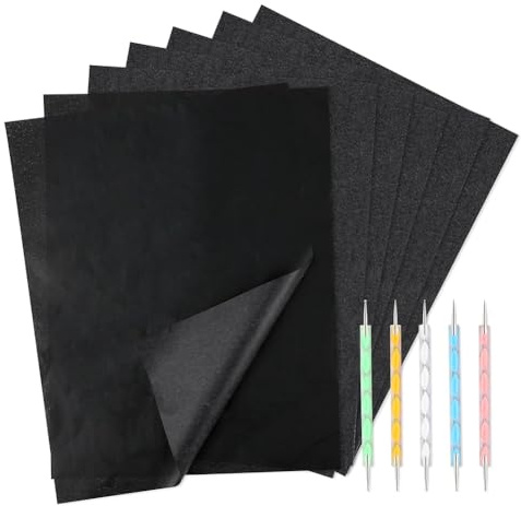 Vocdikficy 100 Blatt Kohle-Transferpapier Transparentpapier, Graphit-Kopierpapier für Abpausen und Übertragen Von Zeichnungen auf, Papier