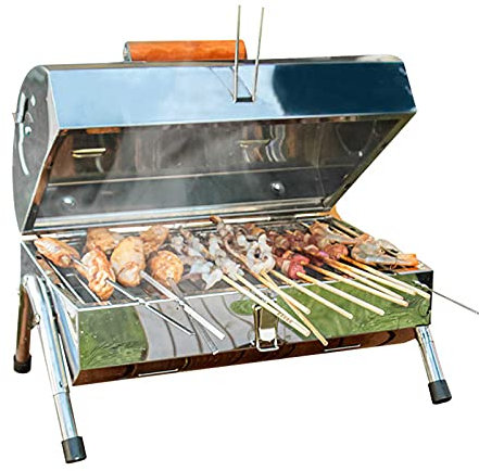 PNAJFUEL Barbecue Au Charbon de Bois Portable Barbecue Avec Couvercle Barbecue de Table Pliant